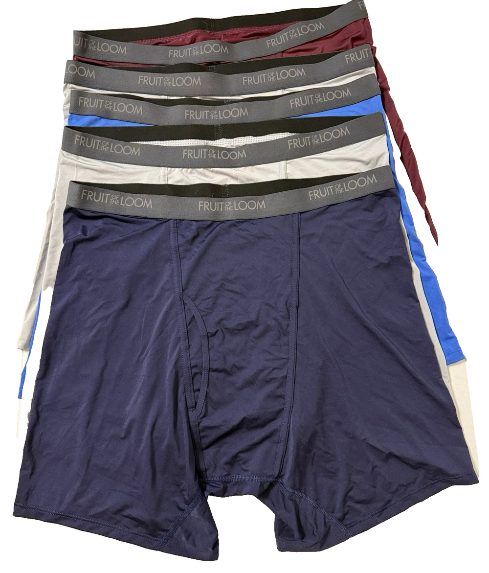 5pcs Fruit Of The Loom Boxer Briefs-Micro Stretch-Size 2XB-Tag Free *READ...